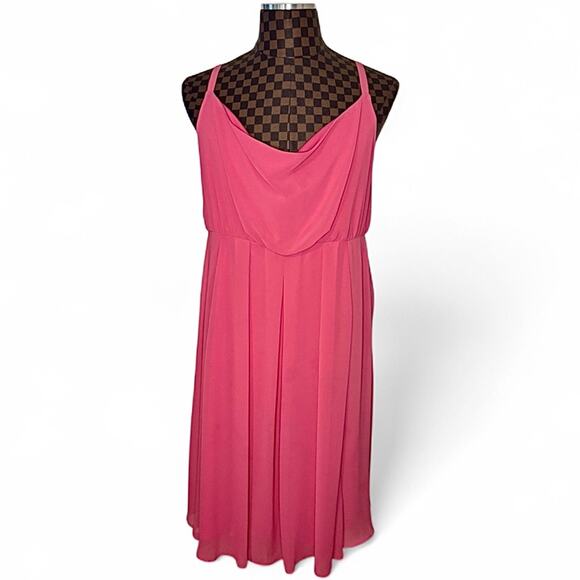 Torrid Pink Dress Size 1 Blouson Grecian Barbiecore Goddess Spaghetti Strap - Picture 1 of 9